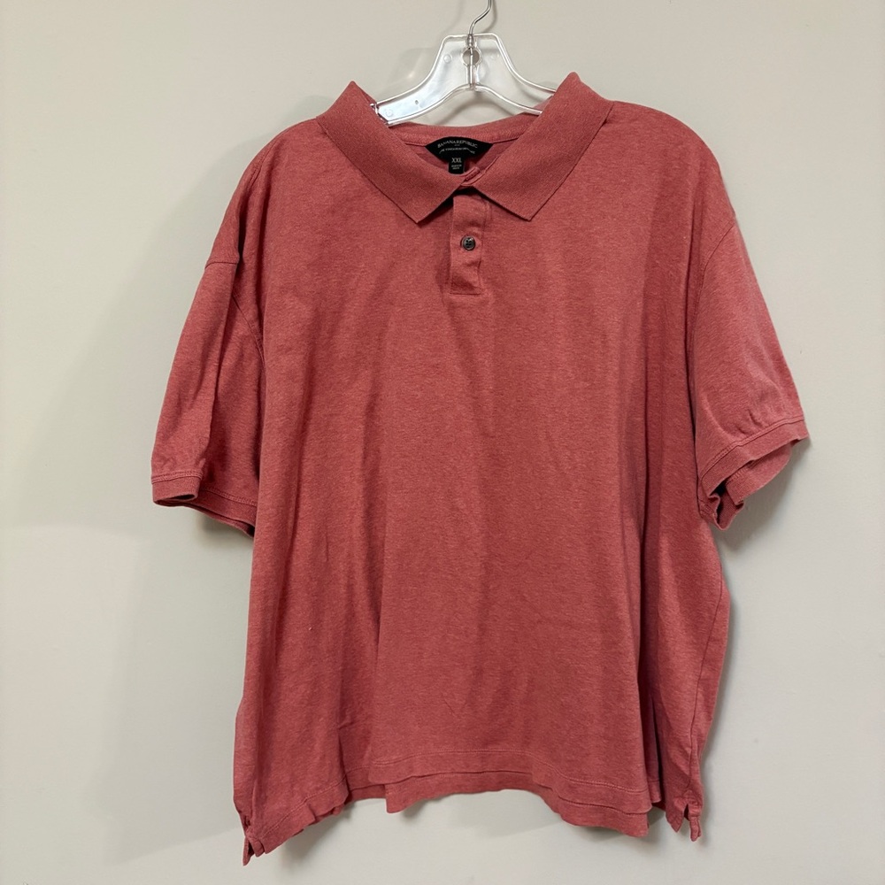 Banana Republic Luxe Touch Performance Polo Golf Men XXL Red Rust Cotton Preppy